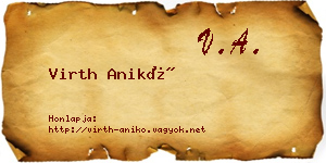 Virth Anikó névjegykártya